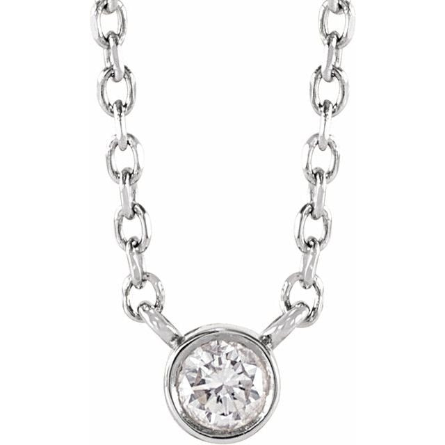 Bezel-set diamond necklace in 14K gold variant--14K-white-gold variant--Sterling-silver