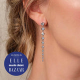 Two carat diamond chandelier earrings with vertical drop