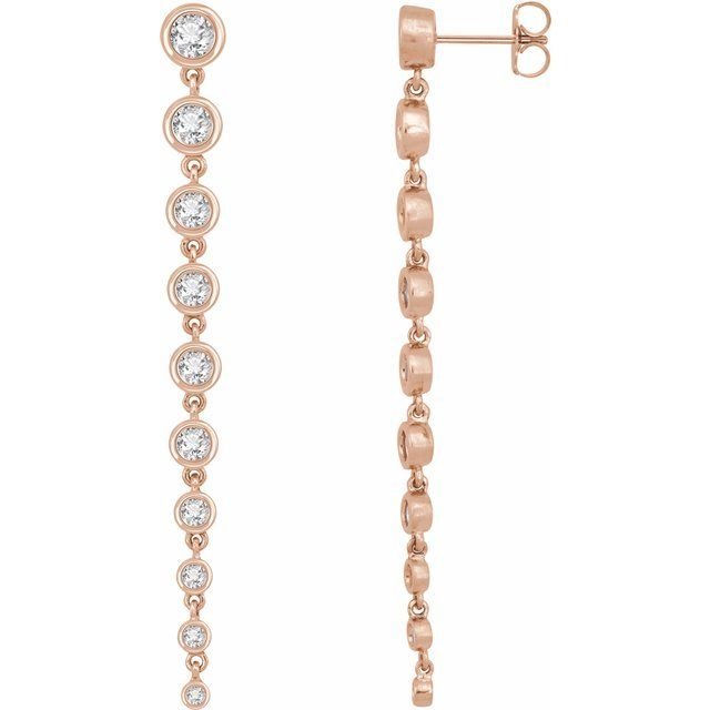 Diamond chandelier earrings in 14K rose gold variant--14K-rose-gold
