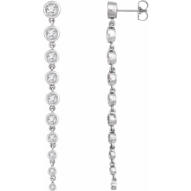 Diamond chandelier earrings in 14K white gold variant--14K-white-gold