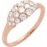 Rose gold diamond cluster ring with 1/2 carat total weight rose gold variant--14K-rose-gold