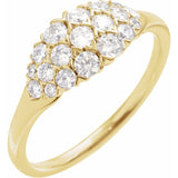 Minimal diamond cluster ring for everyday wear yellow gold variant--14K-yellow-gold