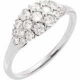 Minimal diamond cluster ring for everyday wear white gold variant--14K-white-gold