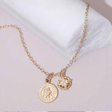 Minimal diamond compass charm symbolic jewelry