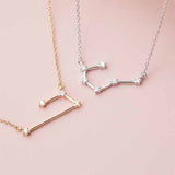 constellation necklace with diamonds on gold adjustable chain