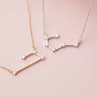 constellation necklace with diamonds on gold adjustable chain