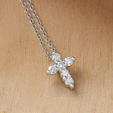 Diamond cross necklace in 14K white gold with lab-grown diamonds