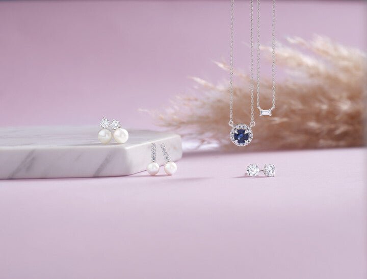 Diamond Halo Sapphire Necklace - erin gallagher