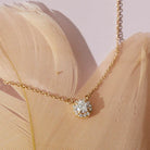 Diamond Halo Solitaire Necklace - erin gallagher
