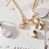 Yellow gold heart charm with white diamonds variant--14K-yellow-gold