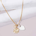Minimal diamond heart charm for necklace or bracelet variant--14K-yellow-gold variant--Diamond