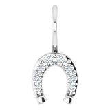 Diamond horseshoe charm in sterling silver variant--Sterling-silver variant--14K-white-gold