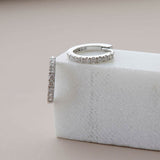 white gold huggy diamond hoops