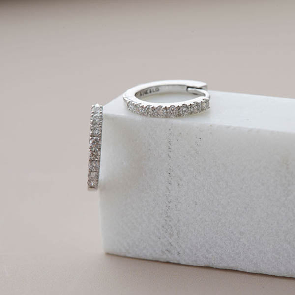 Diamond Huggy Hoops - erin gallagher