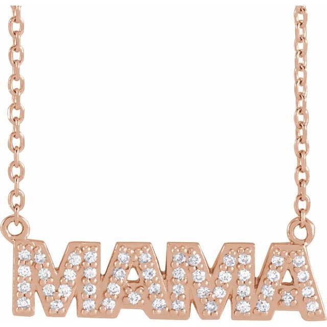Diamond "Mama" Necklace - erin gallagher variant--14K-rose-gold