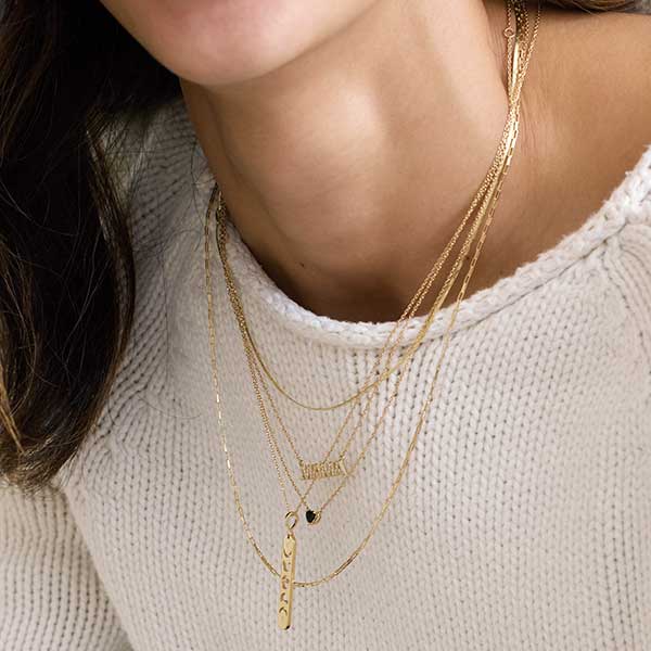 Motherhood diamond word necklace minimalist style