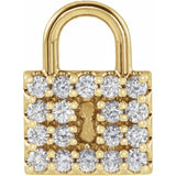 Yellow gold diamond lock pendant variant--14K-yellow-gold