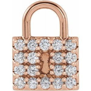 Pavé diamond lock pendant in rose gold variant--14K-rose-gold