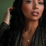 Yellow gold diamond lock pendant charm