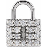 White gold pavé lock charm variant--14K-white-gold