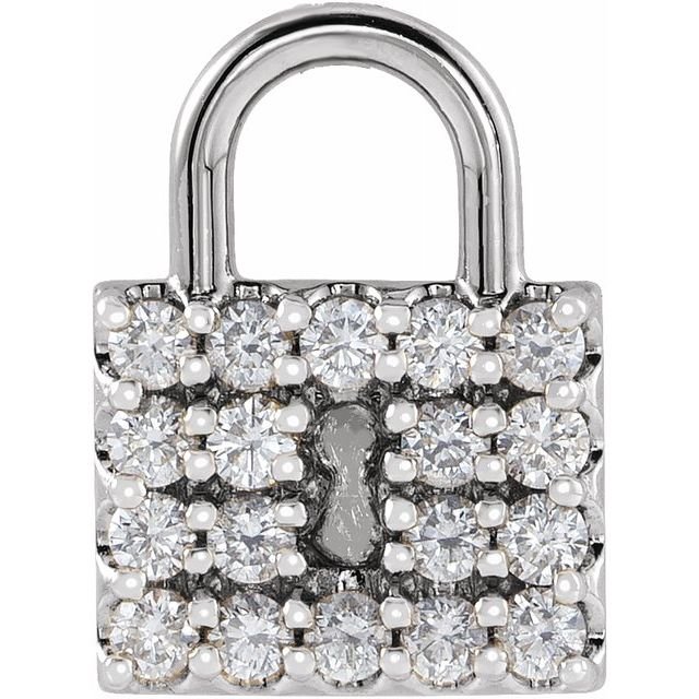 White gold pavé lock charm variant--14K-white-gold