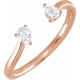 14K Rose Gold Diamond Ring Wrap with pear lab-grown diamonds variant--14K-rose-gold
