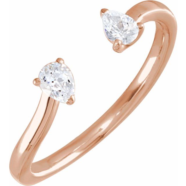 14K Rose Gold Diamond Ring Wrap with pear lab-grown diamonds variant--14K-rose-gold