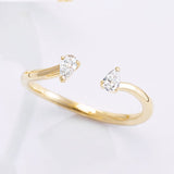 14K Yellow Gold Diamond Ring Wrap with pear lab-grown diamonds