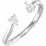 14K White Gold Diamond Ring Wrap with pear lab-grown diamonds variant--14K-white-gold