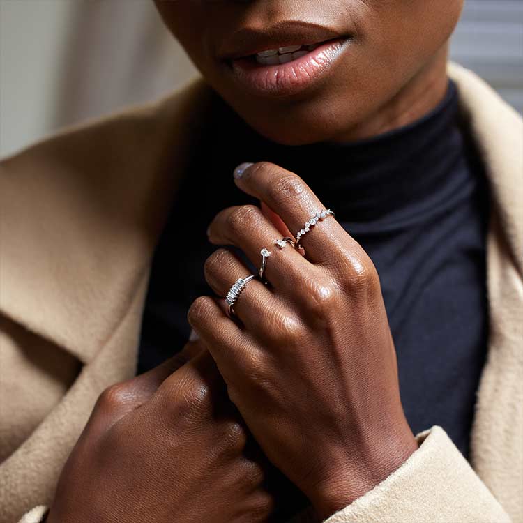 Diamond Ring Wrap styled on model - erin gallagher