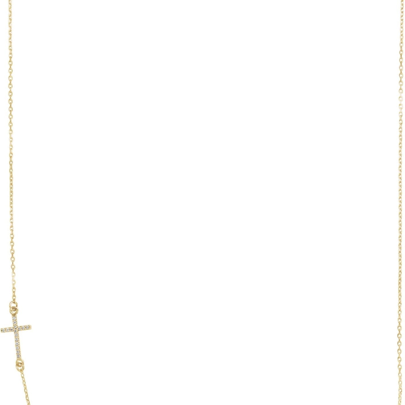 Diamond Sideways Cross Necklace - erin gallagher