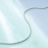 14K white gold diamond tennis necklace