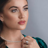 Classic diamond tennis necklace with modern design