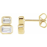 14K yellow gold double emerald cut diamond stud earrings variant--14K-yellow-gold