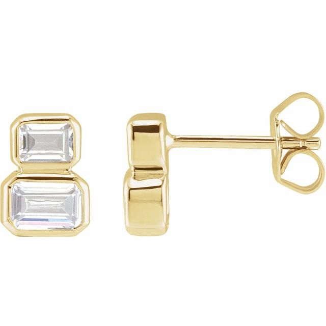 Double Diamond Stud Earrings - erin gallagher