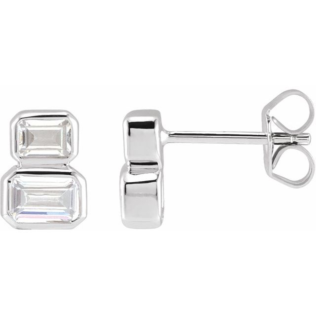 14K white gold double emerald cut diamond stud earrings variant--14K-white-gold