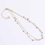 Double strand gemstone station necklace with labradorite variant--Labradorite