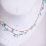 Double Strand Gemstone Station Necklace - erin gallagher variant--Chalcedony