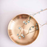 Double strand gemstone station necklace with chalcedony variant--Chalcedony