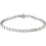 Emerald Cut 6 1/4CTW Lab-Grown Diamond Tennis Bracelet - erin gallagher white gold variant--14K-white-gold
