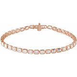 Emerald Cut 6 1/4CTW Lab-Grown Diamond Tennis Bracelet - erin gallagher rose gold variant--14K-rose-gold
