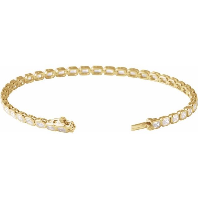 Emerald Cut 6 1/4CTW Lab-Grown Diamond Tennis Bracelet - erin gallagher yellow gold variant--14K-yellow-gold