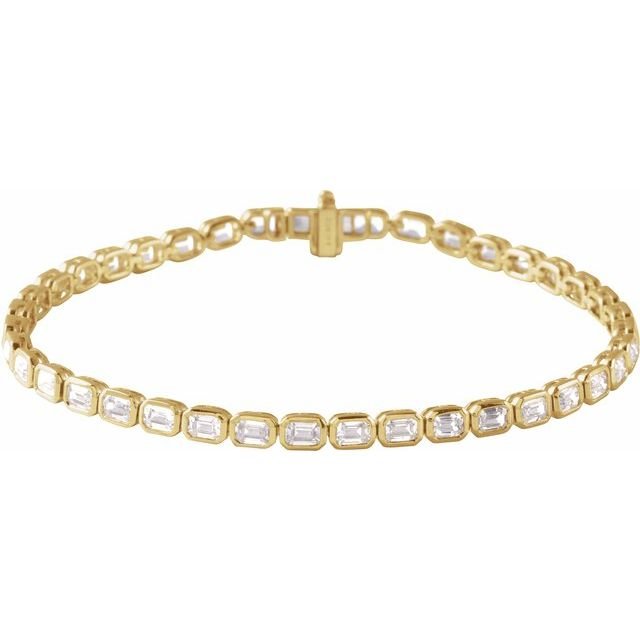 Modern lab-grown diamond tennis bracelet styled for everyday wear yellow goldr variant--14K-yellow-gold