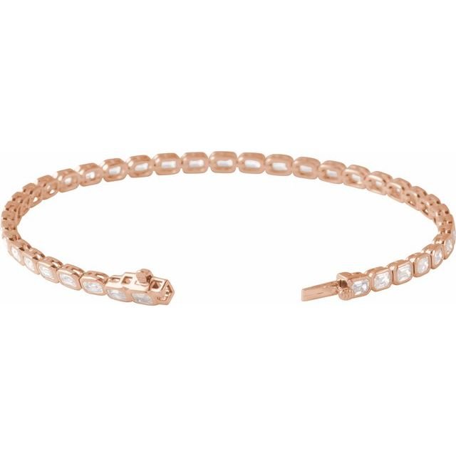 Emerald Cut 6 1/4CTW Lab-Grown Diamond Tennis Bracelet - erin gallagher rose gold variant--14K-rose-gold
