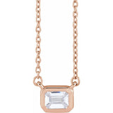Emerald-Cut Diamond Necklace - erin gallagher variant--14K-rose-gold