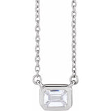 Emerald-Cut Diamond Necklace - erin gallagher variant--14K-white-gold
