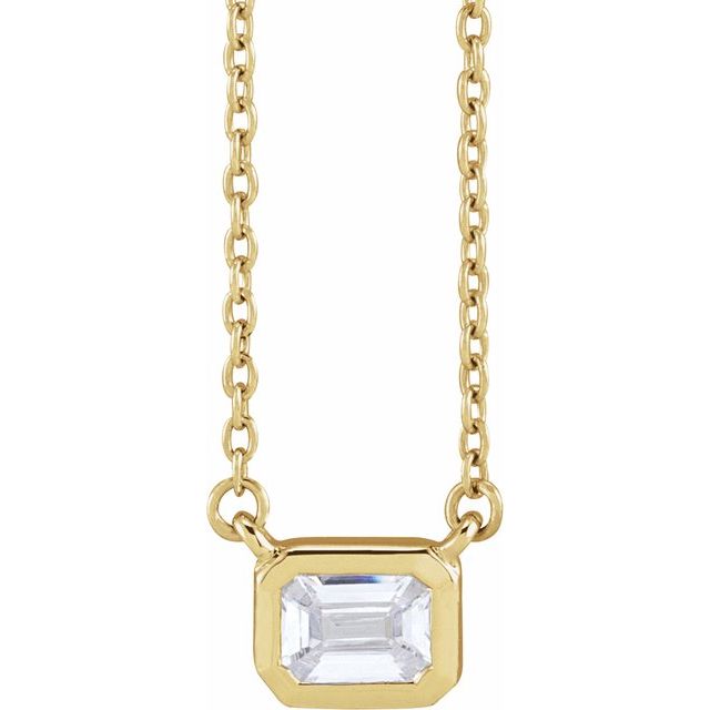 Emerald-Cut Diamond Necklace - erin gallagher variant--14K-yellow-gold