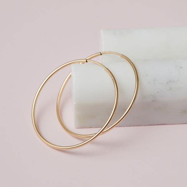 Endless Hoop Earring - erin gallagher(20mm) variant--Gold-fill variant--M-20mm