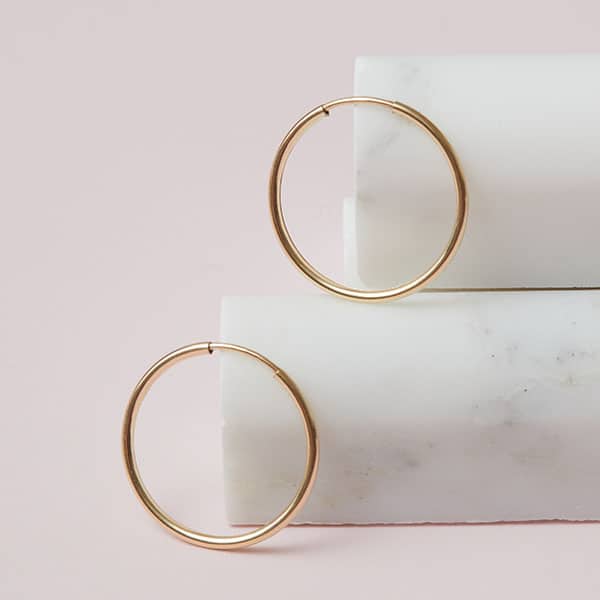 Endless Hoop Earring - erin gallagher(12mm) variant--Gold-fill variant--S-12mm