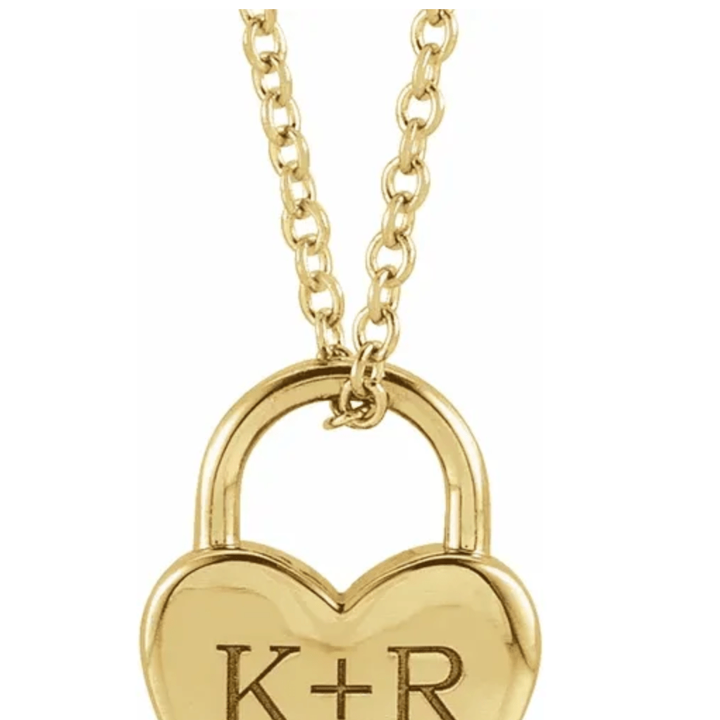 Engravable Heart Lock Necklace - erin gallagher